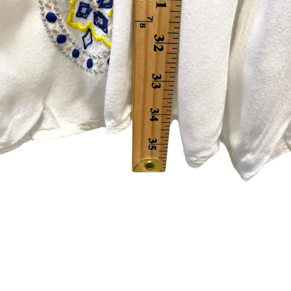 Boden White Dress Embroidered Medallions 3/4 Sleeves Size 10 - Picture 6 of 11